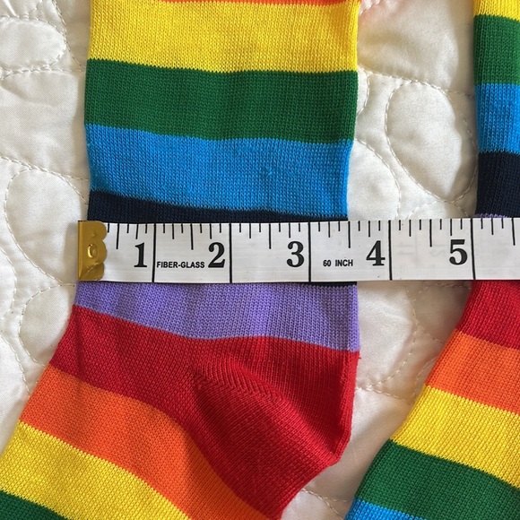 Rainbow, knee-high, footed women’s socks - Picture 4 of 6